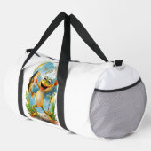 Wasserfreundschaft: Frosch mit Fisch im Wasser Duffle Bag (Rechte Ecke)