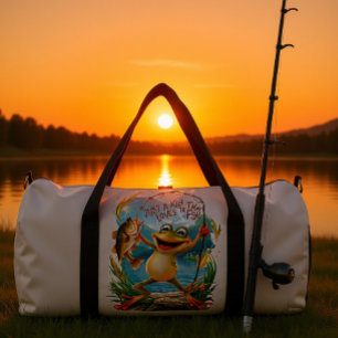 Wasserfreundschaft: Frosch mit Fisch im Wasser Duffle Bag