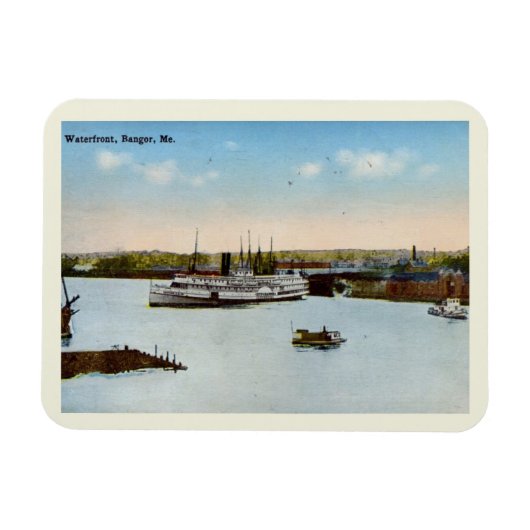 Wasserfront, Bangor, Vintager Stil Magnet (Horizontal)