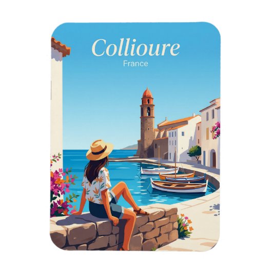 Wasserfront Collioure Frankreich Magnet (Vertikal)