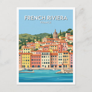 Wasserfront der Altstadt von Menton, Frankreich Postkarte