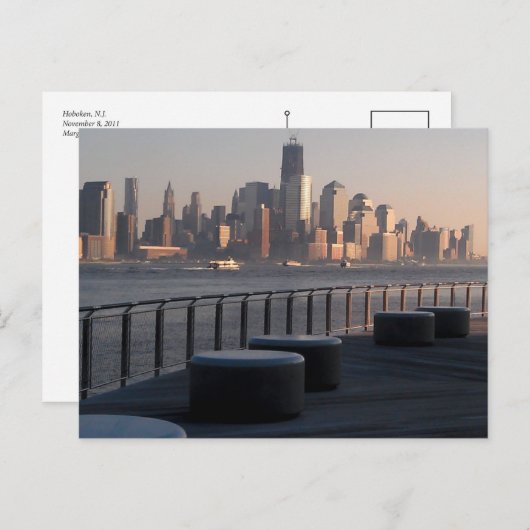 Wasserfront, Hoboken, N.J. Postkarte (Vorne/Hinten)
