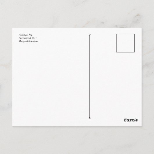 Wasserfront, Hoboken, N.J. Postkarte (Rückseite)