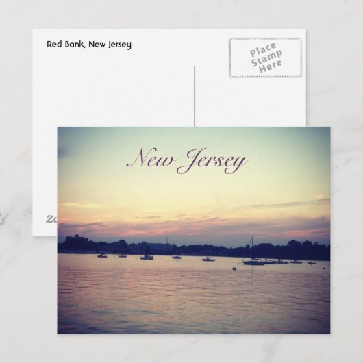 Wasserfront in der Dämmerung Postkarte (Vorne/Hinten)