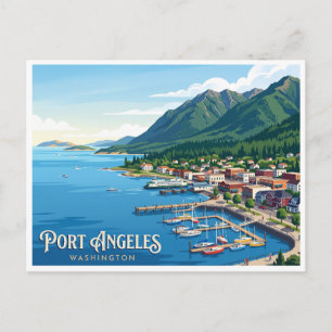 Wasserfront Port Angeles Washington Postkarte
