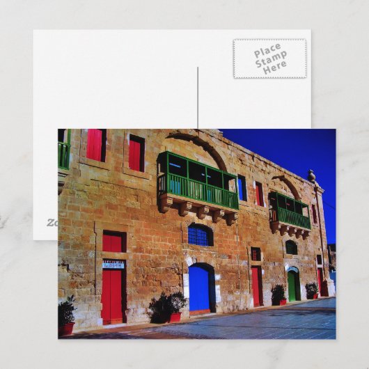 Wasserfront, Valletta Postkarte (Vorne/Hinten)