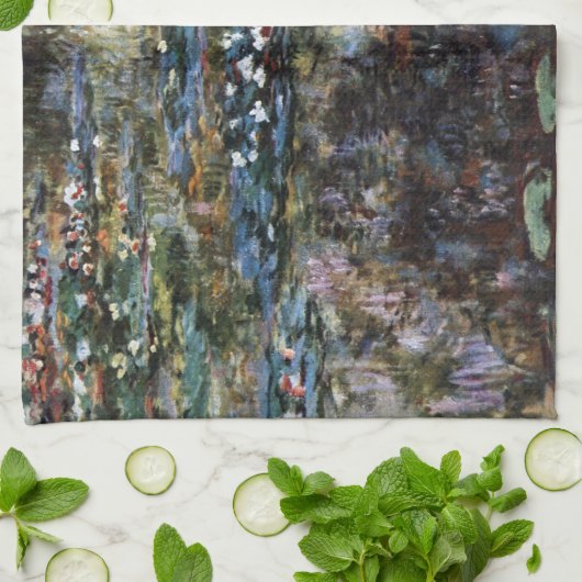 Wassergarten in Giverny, Frankreich, von Claude Mo Geschirrtuch (Gefaltet)