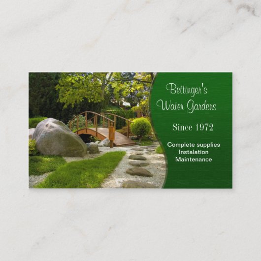 Wassergarten und Landschaften Visitenkarte (Vorderseite)