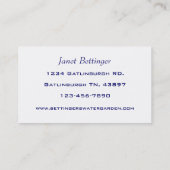 Wassergarten Visitenkarte (Rückseite)