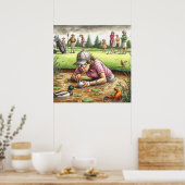 Wassergefahr - Golf Art Print Poster (Küche)