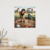 Wassergefahr - Golf Art Print Poster (Küche)
