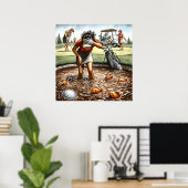 Wassergefahr - Golf Art Print Poster (Heimbüro)