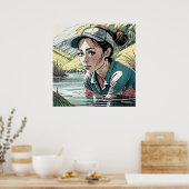 Wassergefahr - Golf Art Print Poster (Küche)