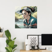 Wassergefahr - Golf Art Print Poster (Heimbüro)