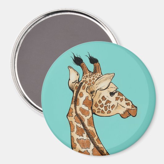 Wassergiraffe Magnet (Vorderseite/Rückseite)