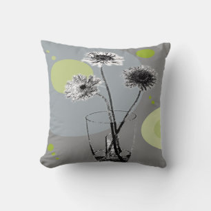 Wasserglas-Blumen – Pastell-Pop-Art-Kissen Kissen
