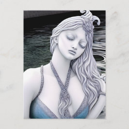Wassergoddess AI Generierte Kunst Postkarte
