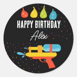 Wassergymnastik & Balloons Party im Sommer Kinderg Runder Aufkleber