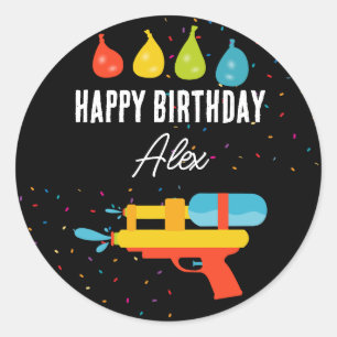 Wassergymnastik & Balloons Party im Sommer Kinderg Runder Aufkleber