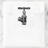 Wasserhahn Quadratischer Aufkleber (Tasche)