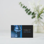 Wasserhahn Tropfen Beruflicher Klempnerservice Visitenkarte (Stehend Vorderseite)