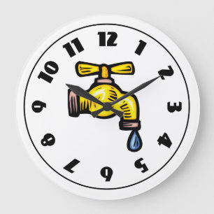 Wasserhahn-Uhr Große Wanduhr