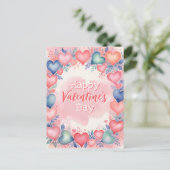 Wasserhärten und Blume Valentinstag Postkarte (Stehend Vorderseite)