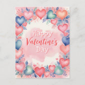 Wasserhärten und Blume Valentinstag Postkarte (Vorderseite)