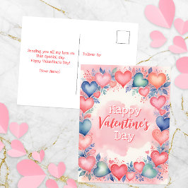 Wasserhärten und Blume Valentinstag Postkarte