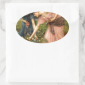 Wasserhaus-gather_ye_rosebuds-1909. Ovaler Aufkleber (Tasche)