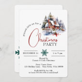 WASSERHAUS IM SCHNEE, CHRISTMAS PARTY EINLADUNG (Vorne/Hinten)