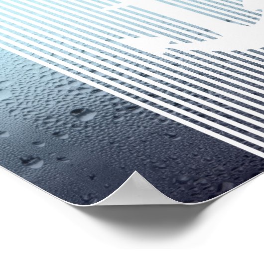 Wasserhaze monogramm nautischer Anker Poster (Ecke)