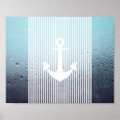 Wasserhaze monogramm nautischer Anker Poster (Vorne)