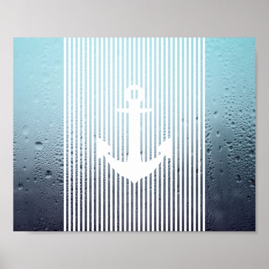 Wasserhaze monogramm nautischer Anker Poster (Vorne)
