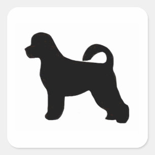 Wasserhund Silhouette.png Quadratischer Aufkleber