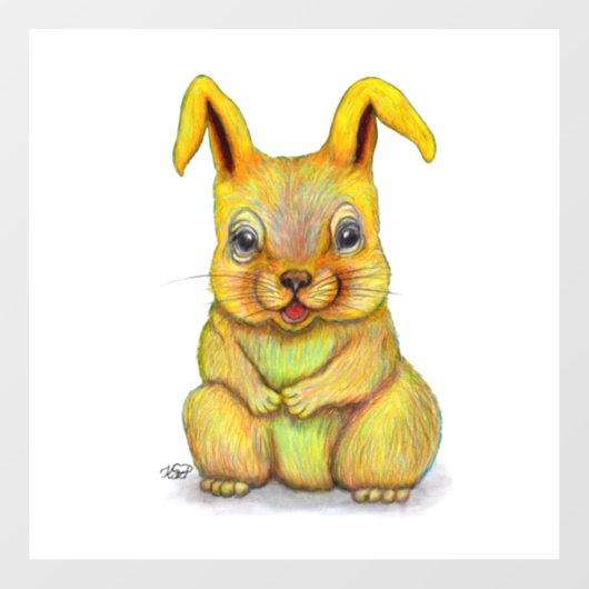 Wasserkaninchen Fensteraufkleber (Blatt)