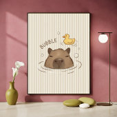 Wasserkapybara-Badezeit-Tierkinderzimmer-Druck Poster