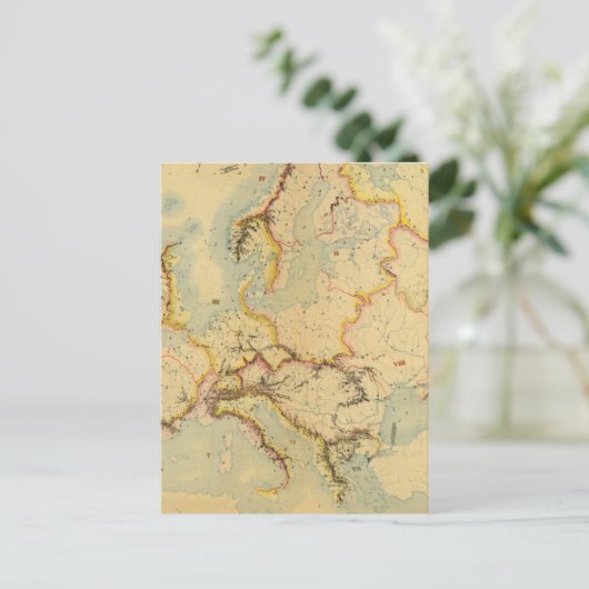 Wasserkarte Europas Postkarte (Stehend Vorderseite)