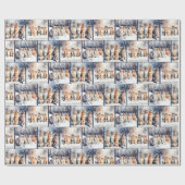 Wasserkatzen in Schneeflocken Geschenkpapier (Flach)