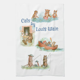 Wasserkatzen von Louis Wain Geschirrtuch