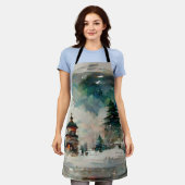 Wasserklor Snowglobe zu Weihnachten Schürze (Getragen)