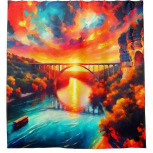 "Wasserkochende Ruhe - Comal River Sunset Art" Duschvorhang