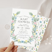 Wasserkocher-Blume-Kranz-Babydusche Einladung