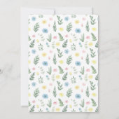 Wasserkocher-Blume-Kranz-Babydusche Einladung (Rückseite)