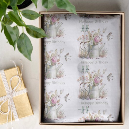 Wasserkocher, Blume und Libellen Wasserfarben Seidenpapier