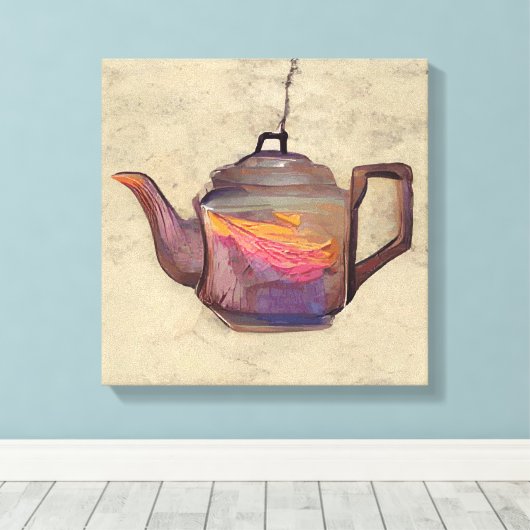 Wasserkocher Leinwanddruck (Insitu (Holzboden))