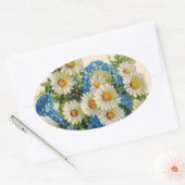 Wasserkocher mit blauer Blume Ovaler Aufkleber (Umschlag)
