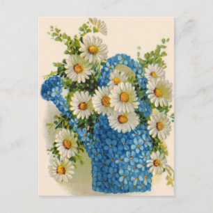 Wasserkocher mit blauer Blume Postkarte