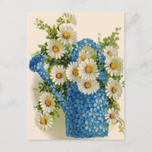 Wasserkocher mit blauer Blume Postkarte (Vorderseite)