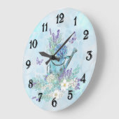 Wasserkocher mit Blume und Schmetterlingen im Somm Große Wanduhr (Winkel)